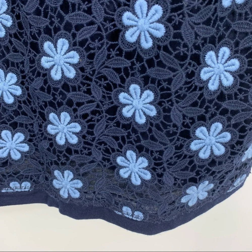 J. Crew Tank Top Crochet Sleeveless Blue Size XS